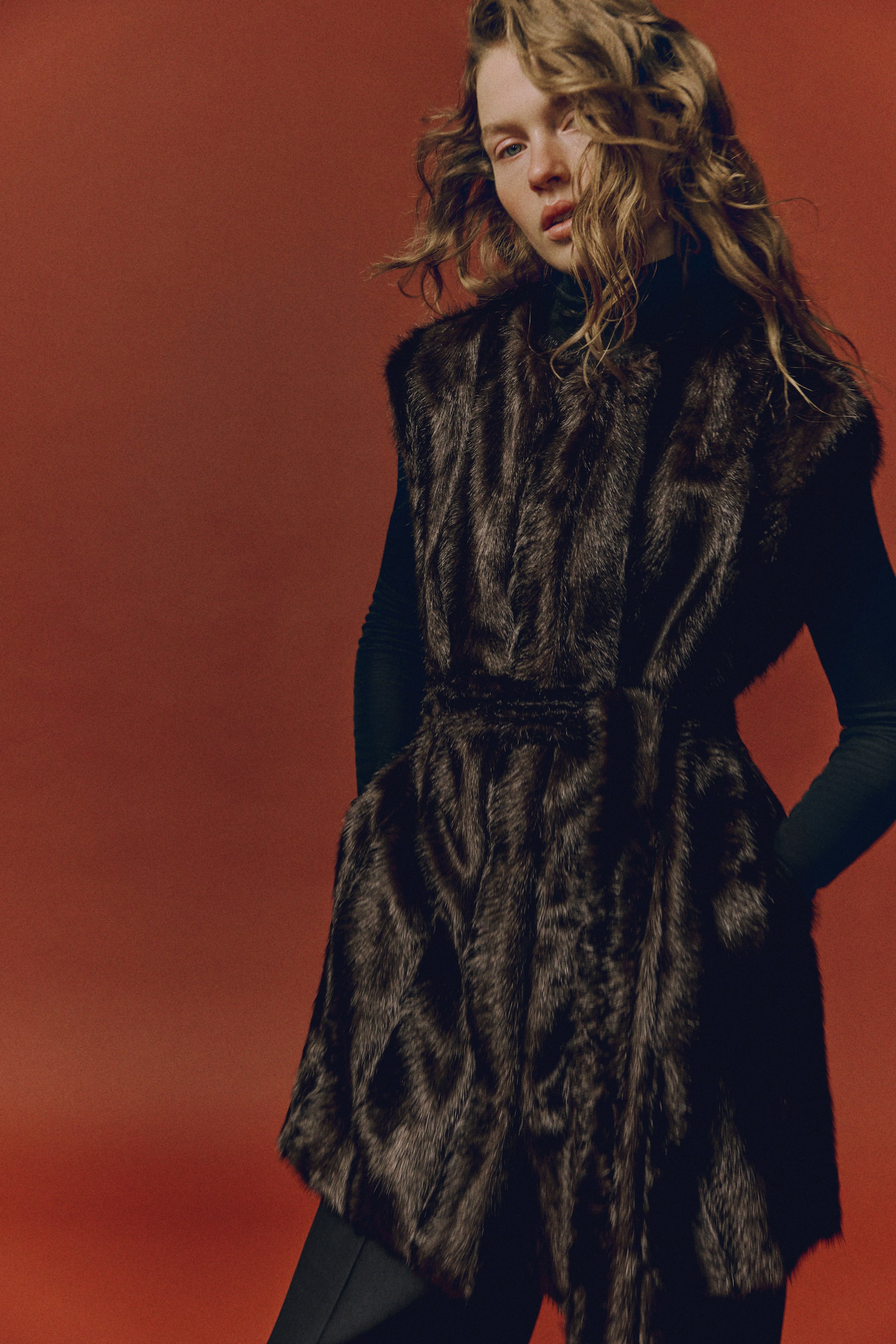 Tie-Belt Vest - Dark Brown