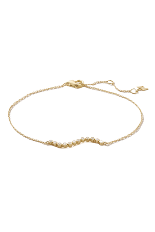 Mateo Wave 14-Karat Gold Diamond Bracelet on white background