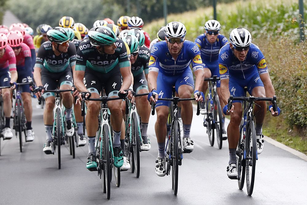 Bora-Hansgrohe and Deceuninck-QuickStep at the front of the field during stage 3 at BinckBank Tour