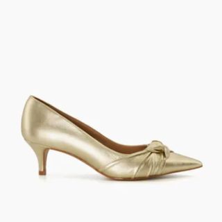Dune London gold pointed heels