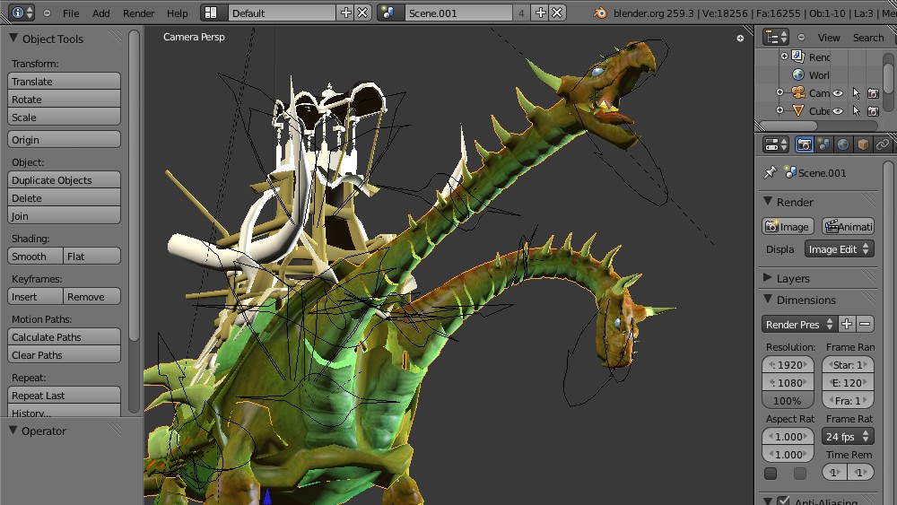 best graphic design software: Monster being designed in Blender interface