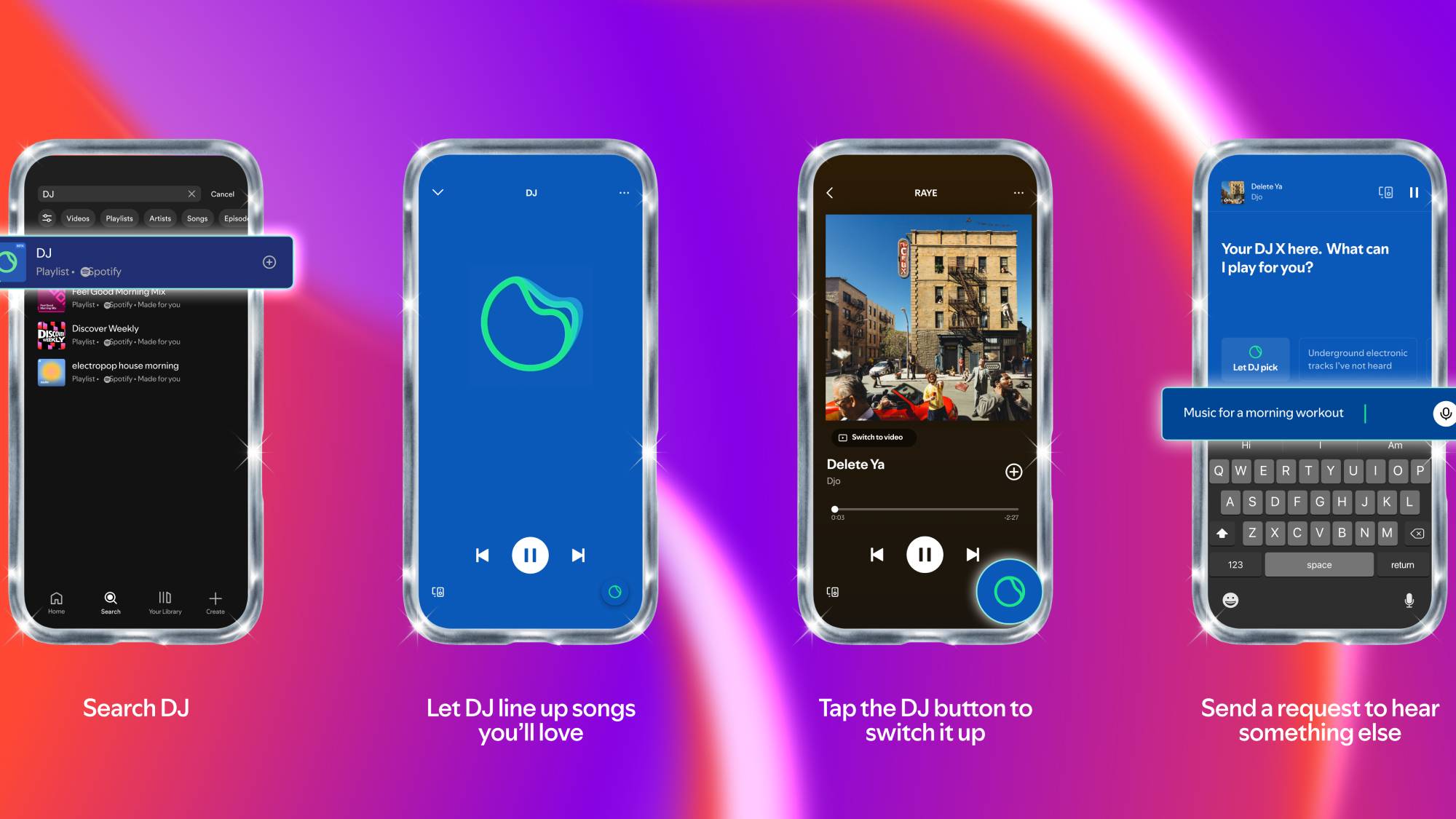 An infographic showing how to access Spotify AI DJ