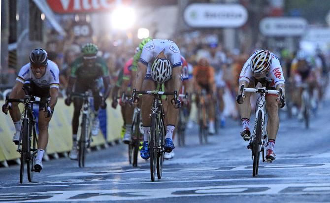 The sprint to the line went to Kittel on the Champs-Elysees.