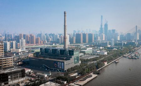 Power station near a river