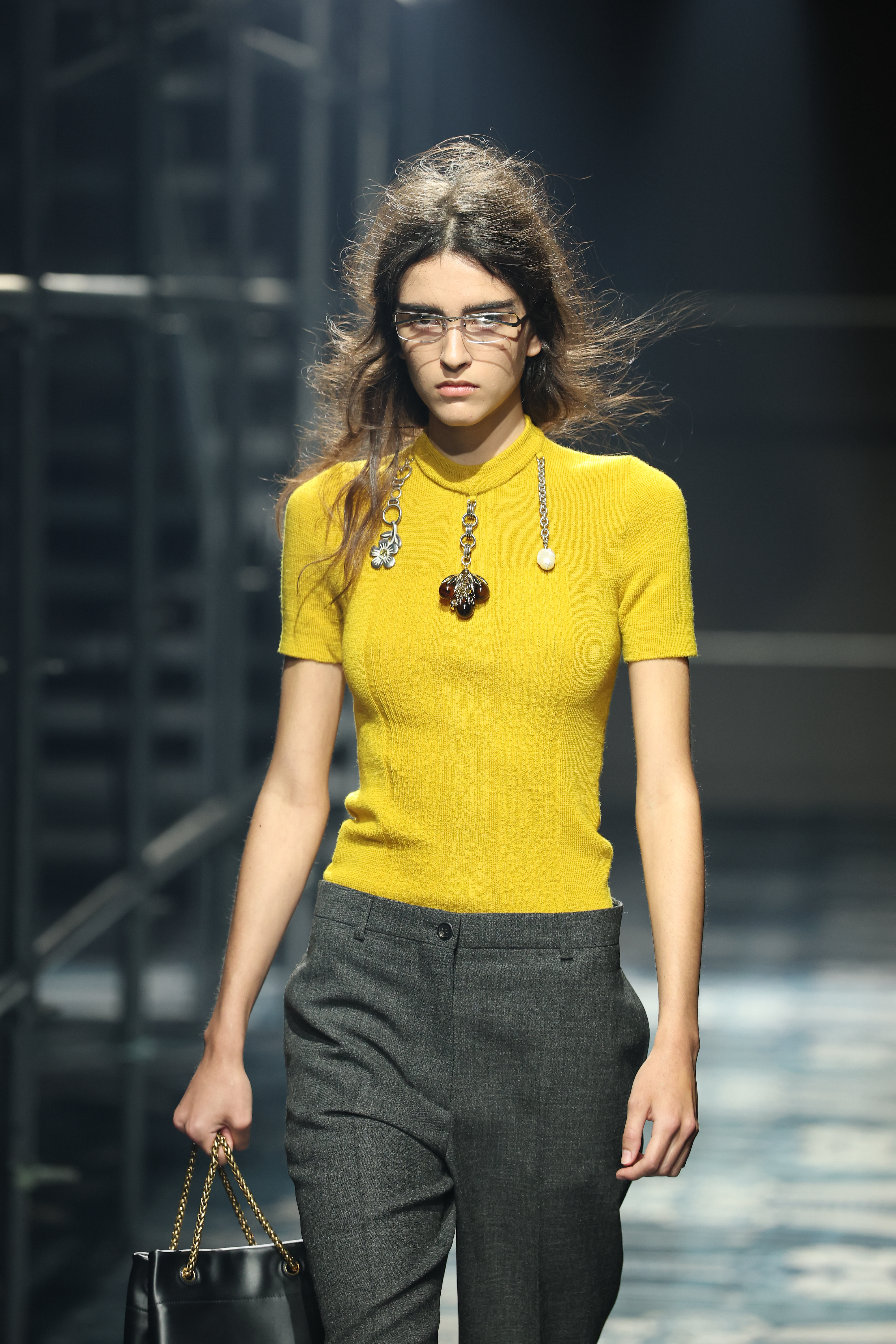 A model walks the runway at the Prada fashion show during the Milan Fashion Week - Womenswear