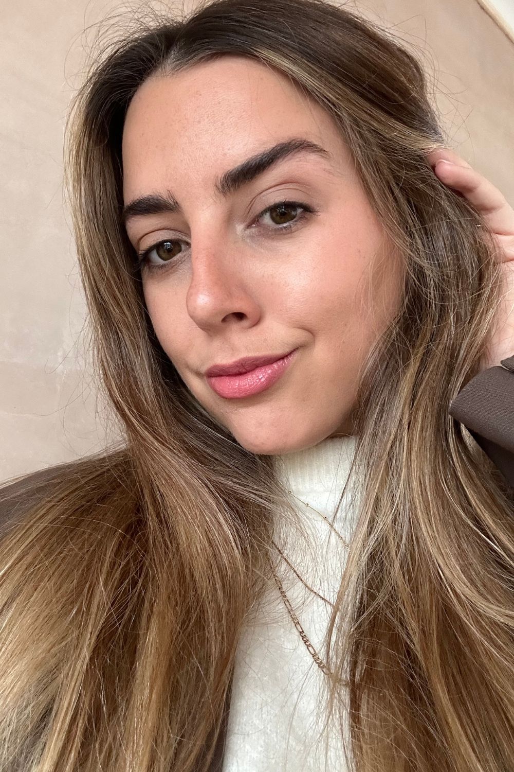 Senior Beauty Editor Shannon Lawlor after applying Giorgio Armani Luminous Silk Foundation