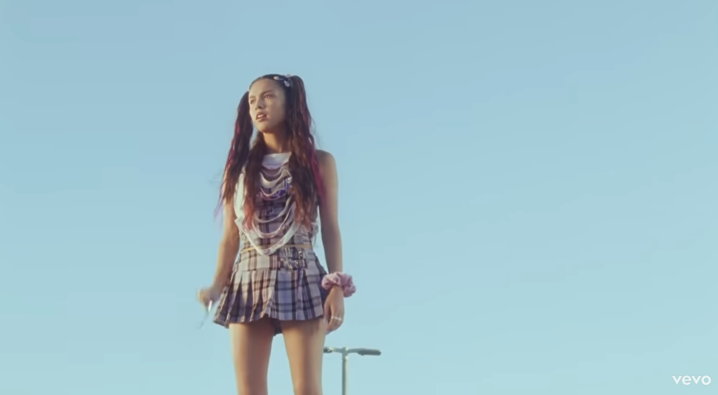 Olivia Rodrigo styled a punk plaid print in her "Brutal" music video