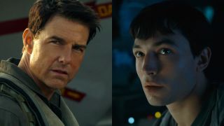 Tom Cruise and Ezra Miller side by side