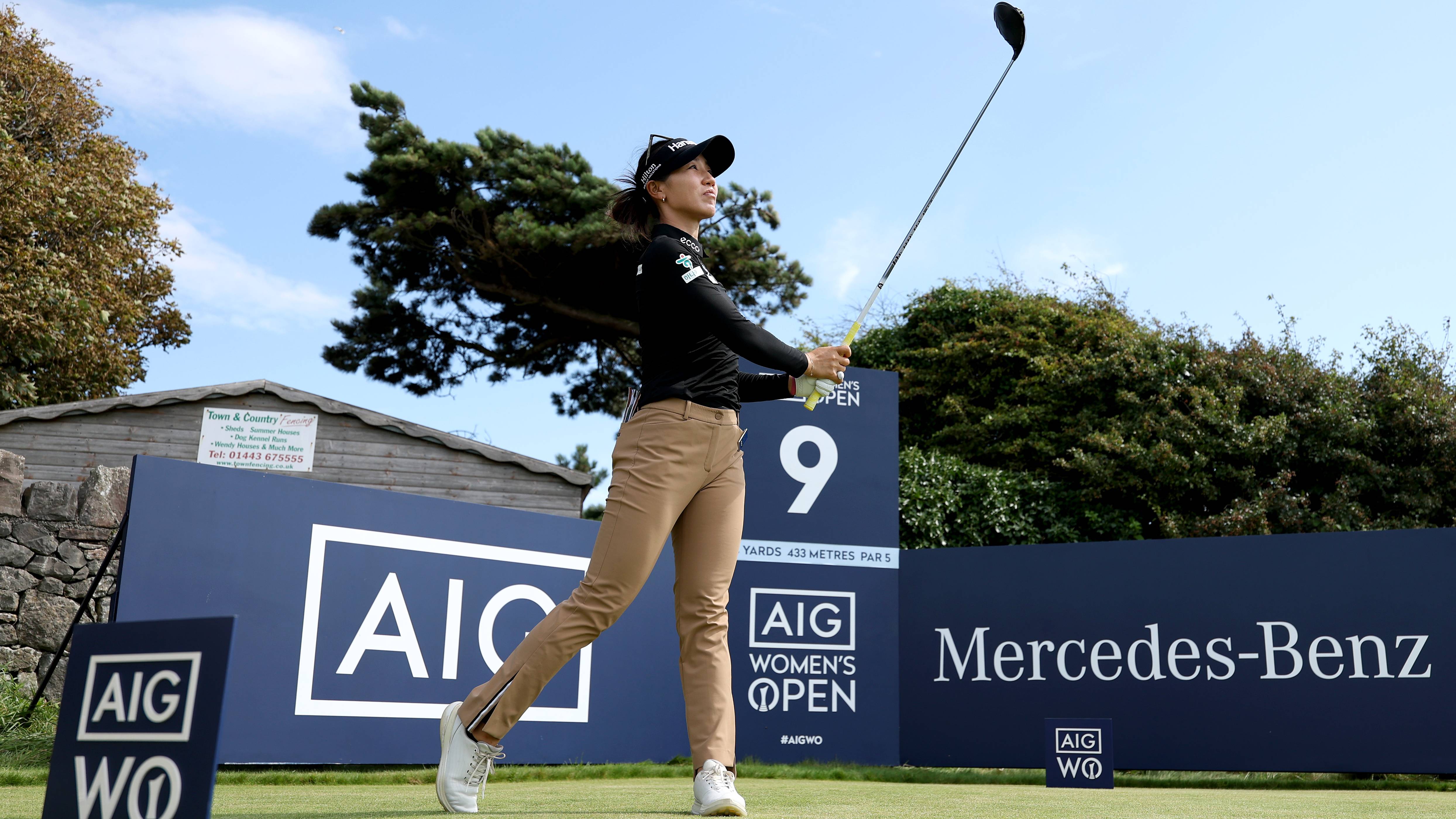 Lydia Ko tees off the 9th hole AIG Women's Open