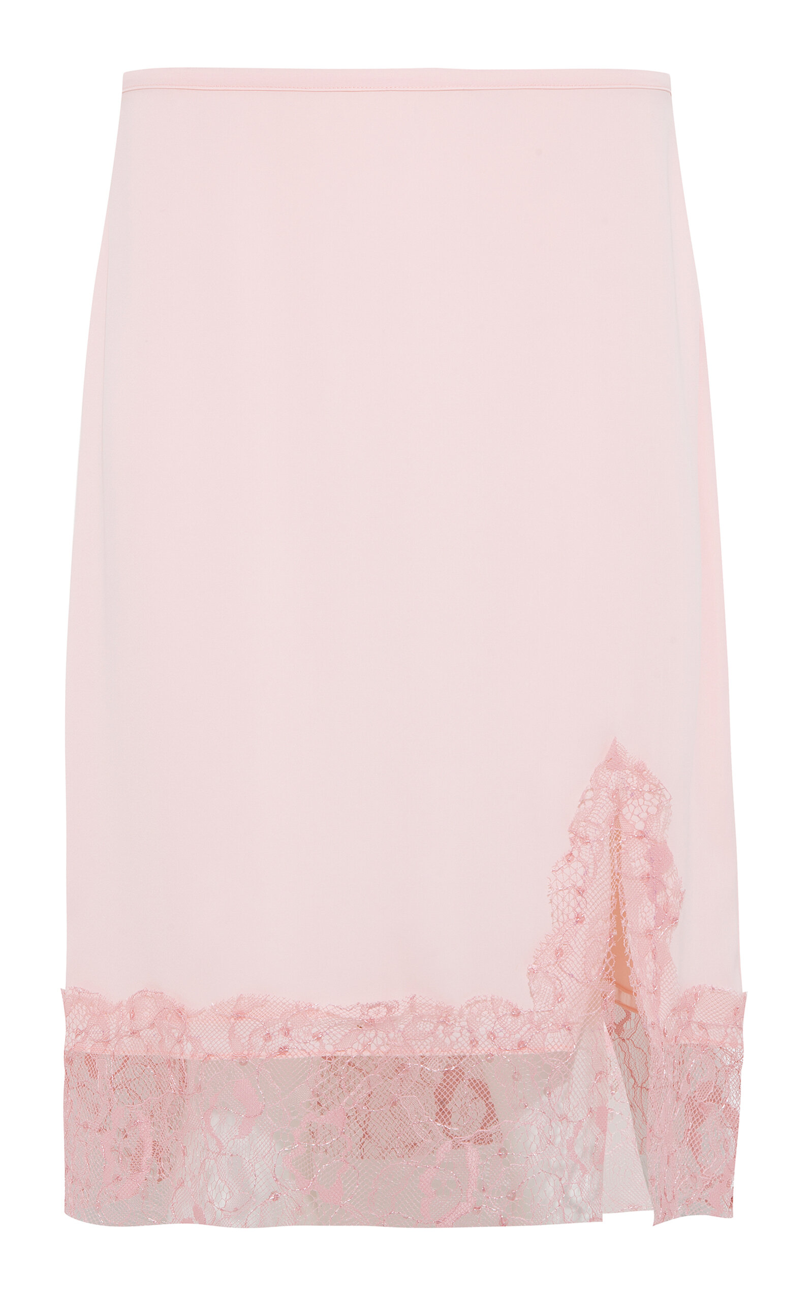 Zole Lace-Trimmed Crepe Midi Skirt