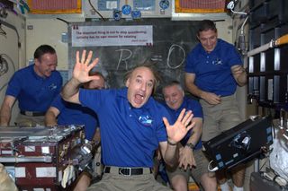 Luca Parmitano Jokes Around Aboard the ISS