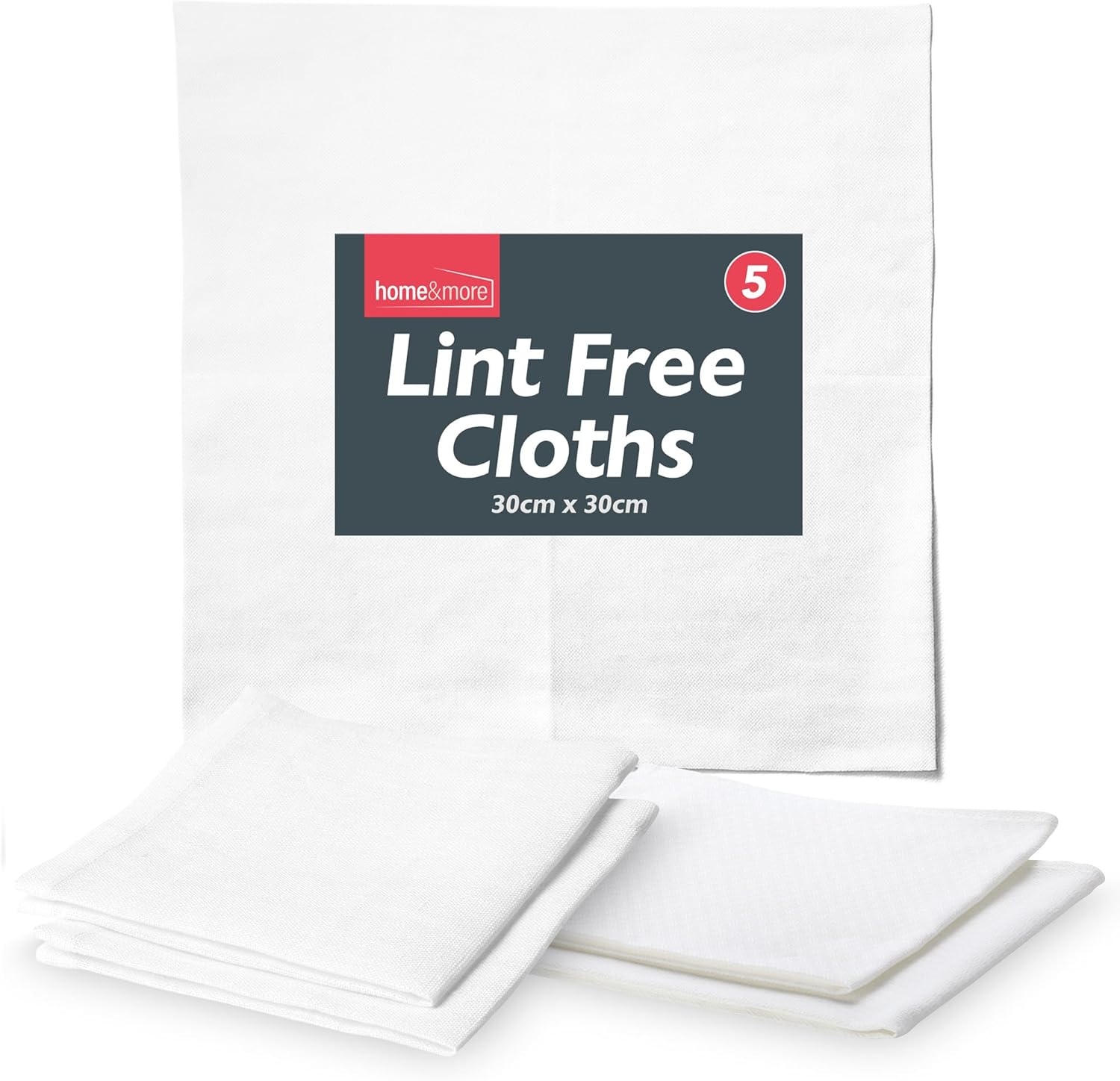 Sol 5pk Lint Free Cloth &amp;ndash; Reusable Cleaning Cloths for Oiling Wood, Polishing Glass, Wiping Screens &amp;ndash; Soft, Non-Scratch Fabric Rags for Kitchen, Home, Automotive, and General Surface Cleaning