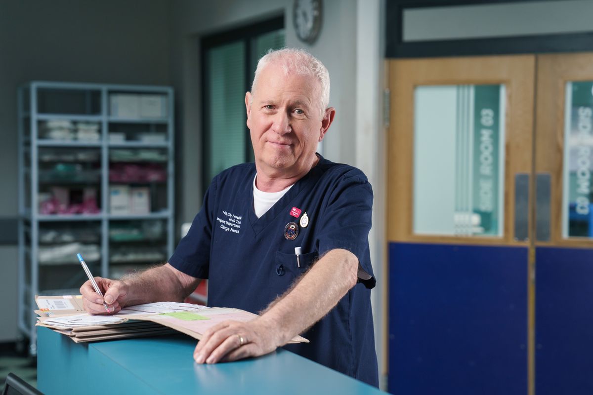 Derek Thompson as nurse Charlie Fairhead. 