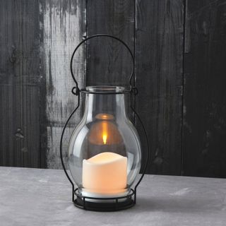 Meri Glass Lantern With Solar Candle