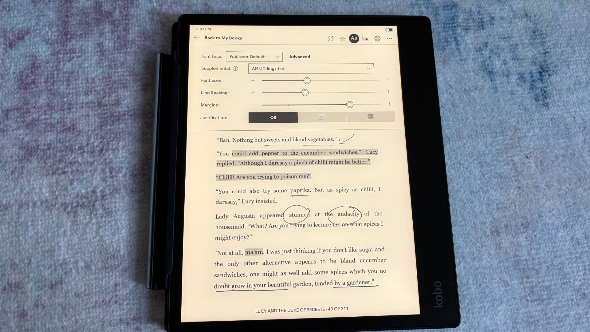 Adjustments on the Kobo Elipsa 2E