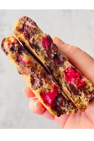 cookies with raspberry and chocolate inside