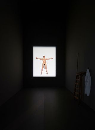 Top: Marina Abramovic, Luminosity (1997). Above: Diaspore, performance by Otobong Nkanga. Both part of 14 Rooms, Art Basel, 2014. Presented by Fondation Beyeler, Art Basel and Theater Basel. © Art Basel 