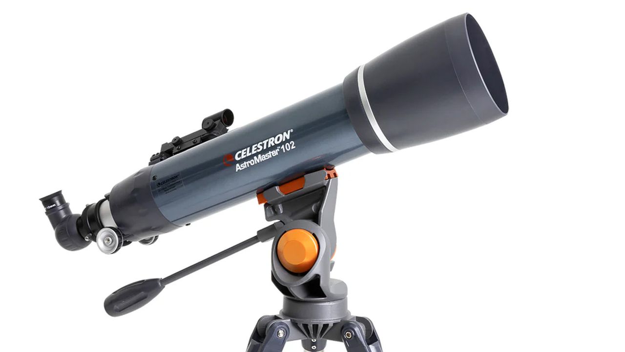 Side view of the Celestron AstroMaster 102AZ Telescope