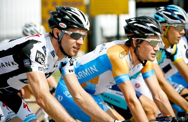 Jens Voight (Saxo Bank) enjoying his first race back since his crash.