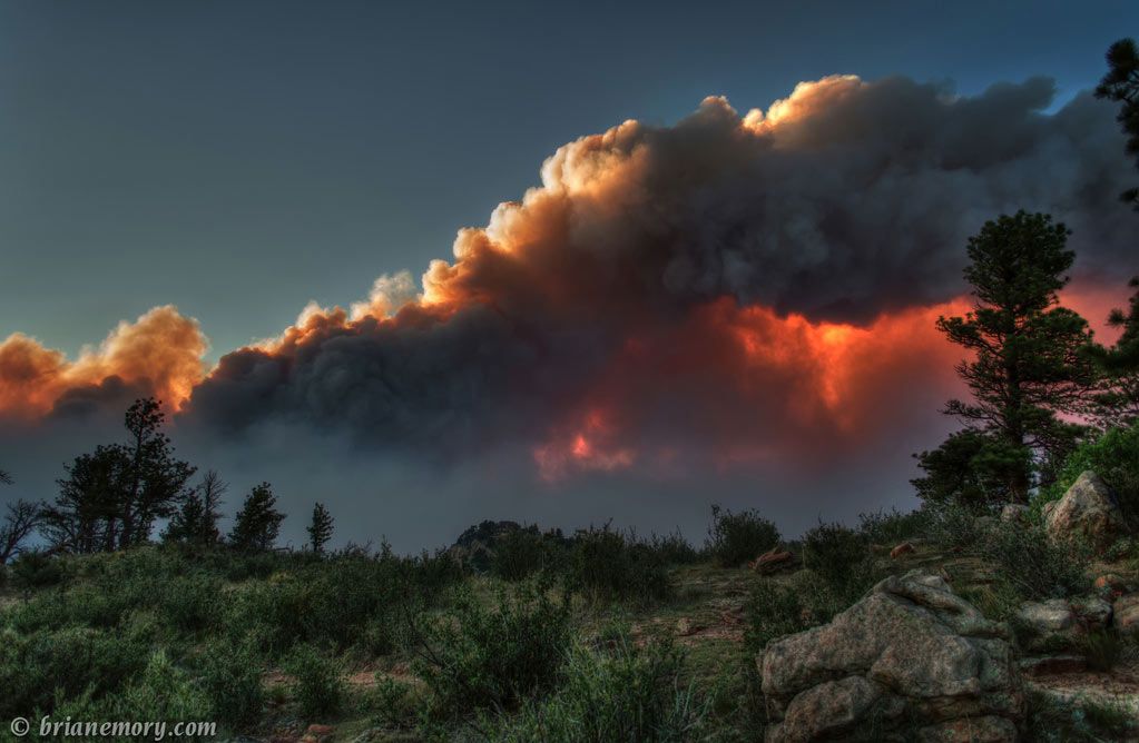 photo of the High Park Fire in Colorado taken June 10, 2012, fires, wildfires, storms