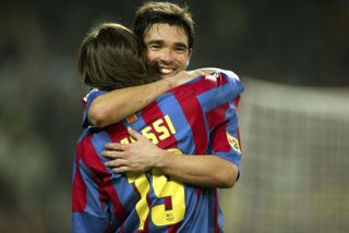 Former Barcelona duo Lionel Messi and Deco.