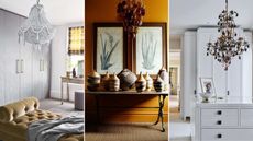 Three images of statement chandeliers 