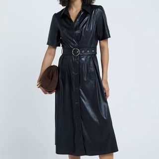 River Island Black Faux Leather Dress