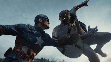 Marvel 1943: Rise of Hydra screenshot of Captain America facing off against Black Panther 