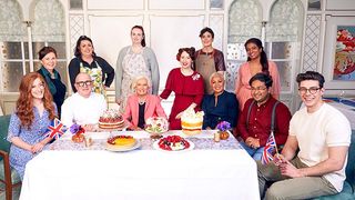 Bake-off contestants in The Jubilee Pudding