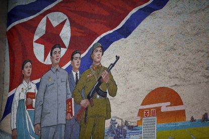 A mural in Pyongyang.