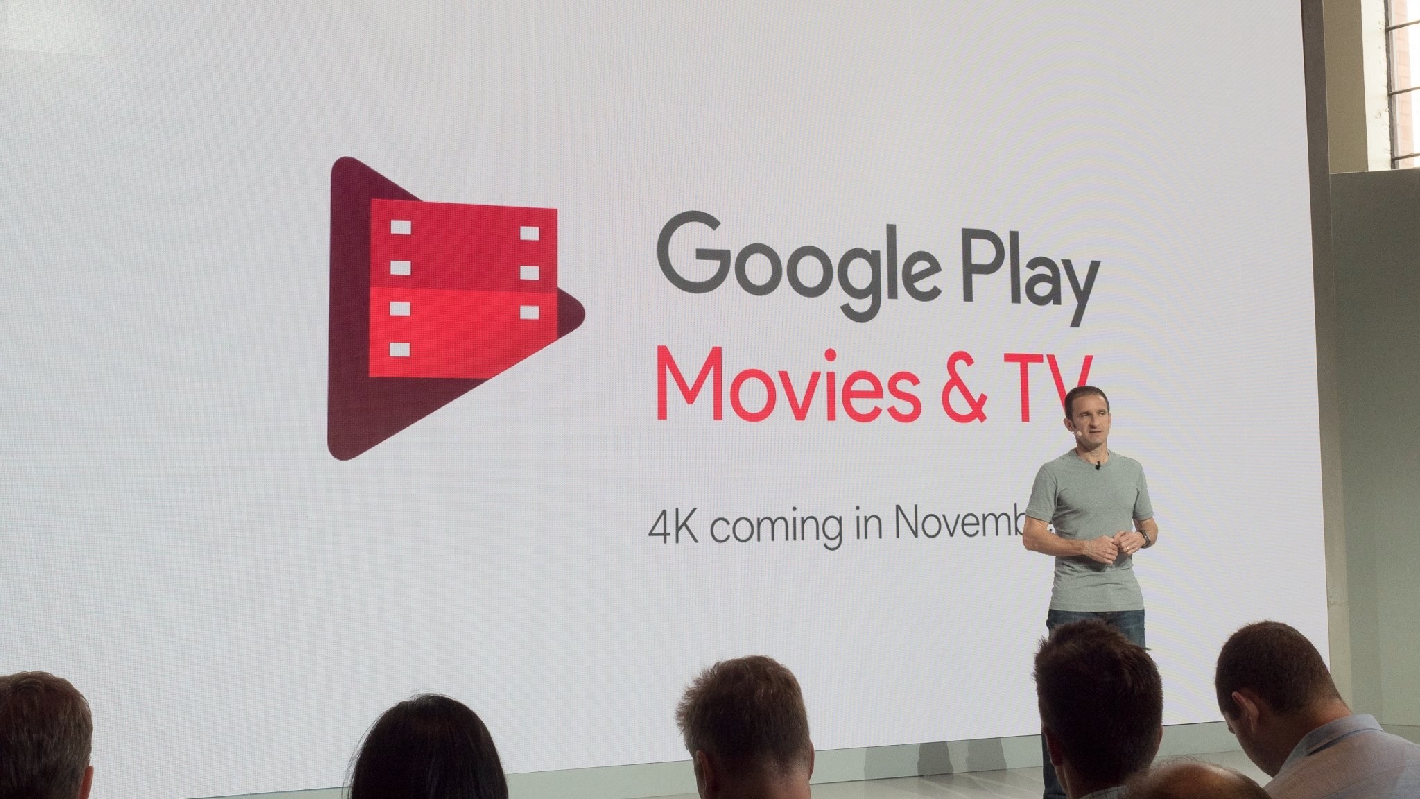 Uma apresentação do Google I/O no Google Play Filmes e TV adicionando suporte a 4K