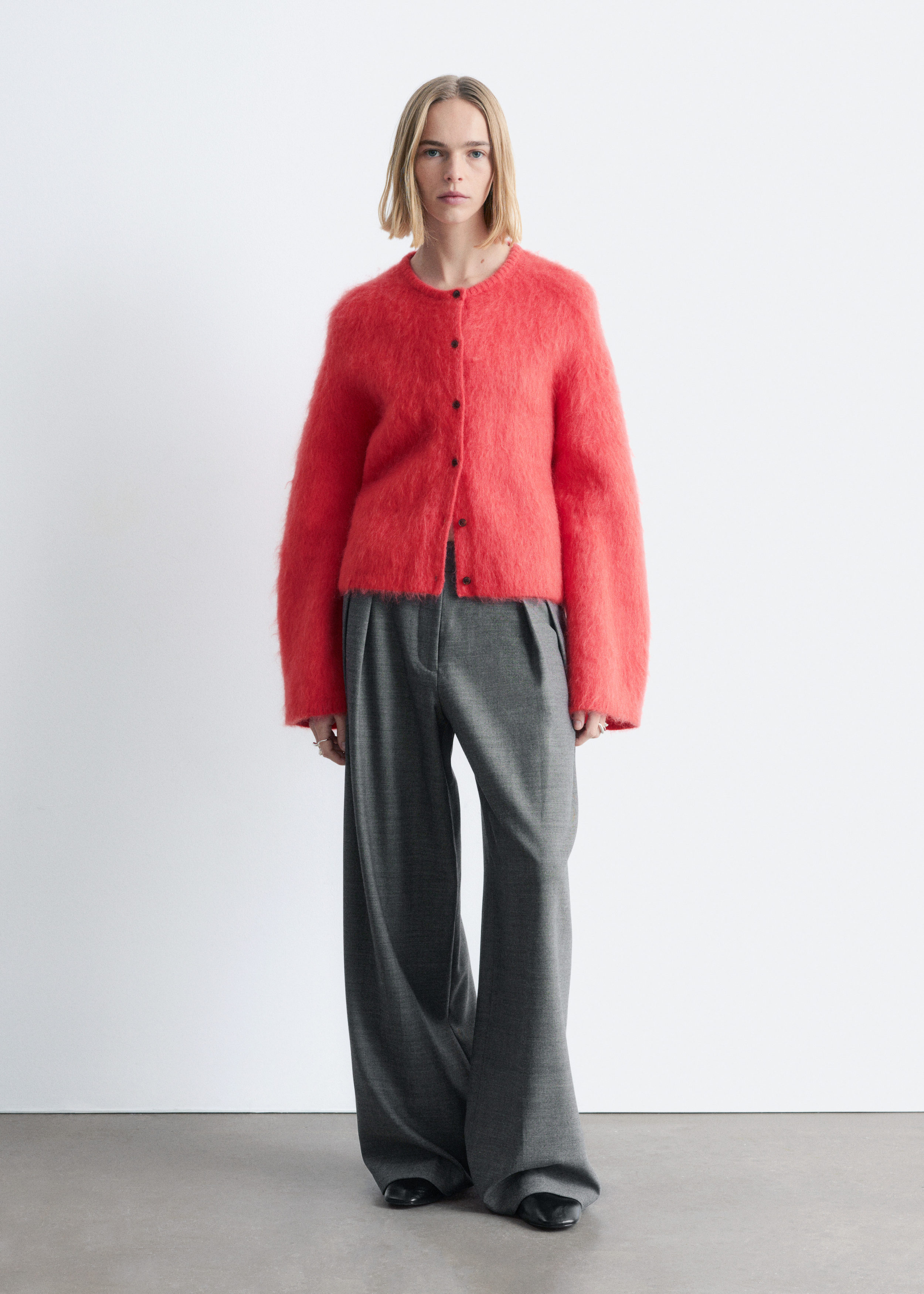 Brushed Mohair-Blend Cardigan