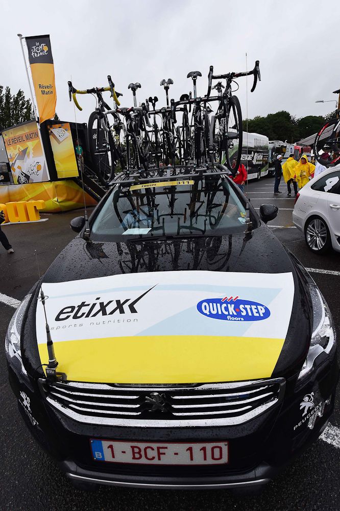 Etixx-QuickStep team car ready for action.