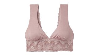 pink Eberjey India Stretch Lace-Trimmed Jersey Bralette, one of w&h's best bralettes picks