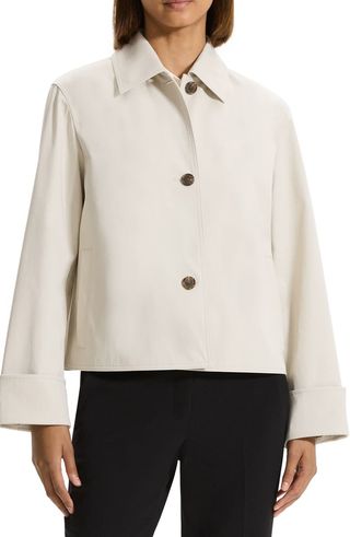 Boxy Cuff Sleeve Cotton Blend Jacket