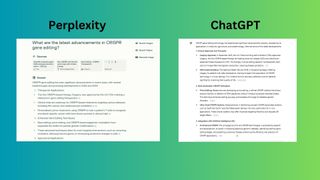 screenshot of Perplexity vs ChatGPT