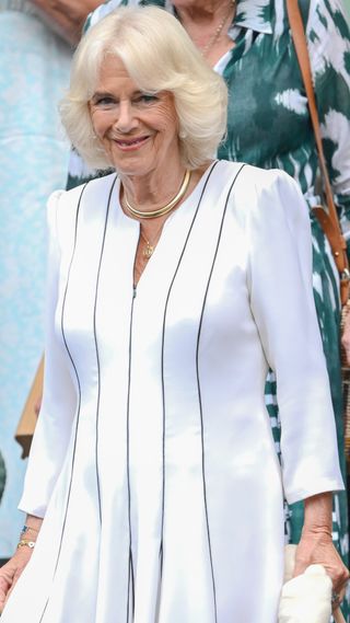 Queen Camilla attends day ten of the Wimbledon Tennis Championships