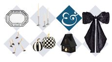 collage of chic black gothmas christmas and halloween decor