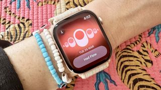 Apple Watch showing menstrual tracking