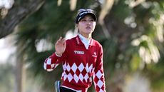 Lydia Ko waves to the crowd during the final round of the LPGA Drive On Championship 2024