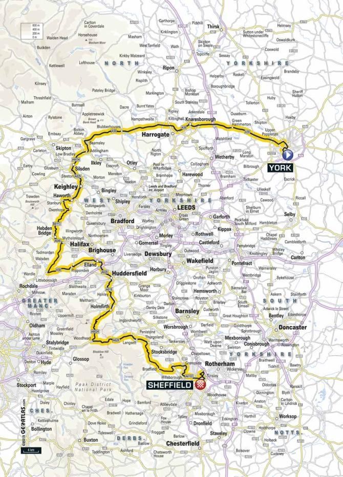 Stage 2 of the 2014 Tour de France, from York to Sheffield.