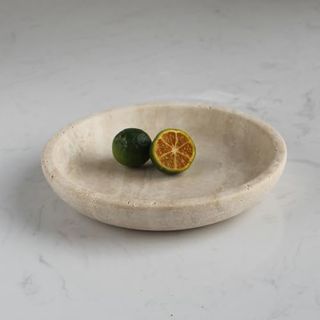 Natural Travertine Ring Dish Jewelry Tray 5.5