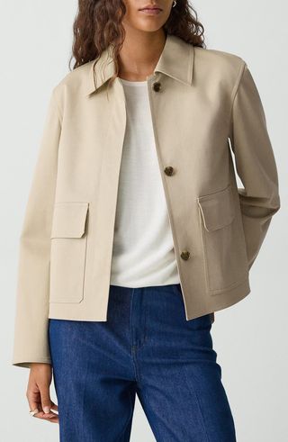 Boxy Stretch Cotton Jacket