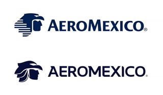 New Aeroméxico logo before and after