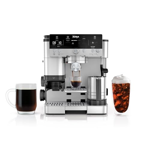 Ninja R-Es601 Luxe Caf&amp;eacute; Premier Series Espresso Machine, Drip Coffee, Cold Brew, Grinder, Tamper, Frother, Silver (renewed)