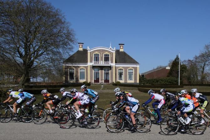 The bunch ride through Groningen