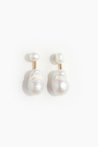 Gold-Plated Pearl Earrings