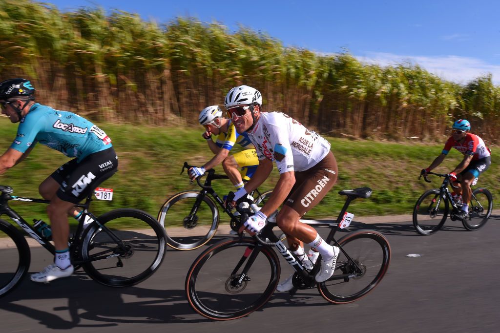 BINCHE BELGIUM OCTOBER 04 Greg Van Avermaet of Belgium and AG2R Citren Team competes during the 35th Binche Chimay Binche Memorial Frank Vandenbroucke 2022 a 1986km one day race from Binche to Binche BincheChimayBinche on October 04 2022 in Binche Belgium Photo by Luc ClaessenGetty Images