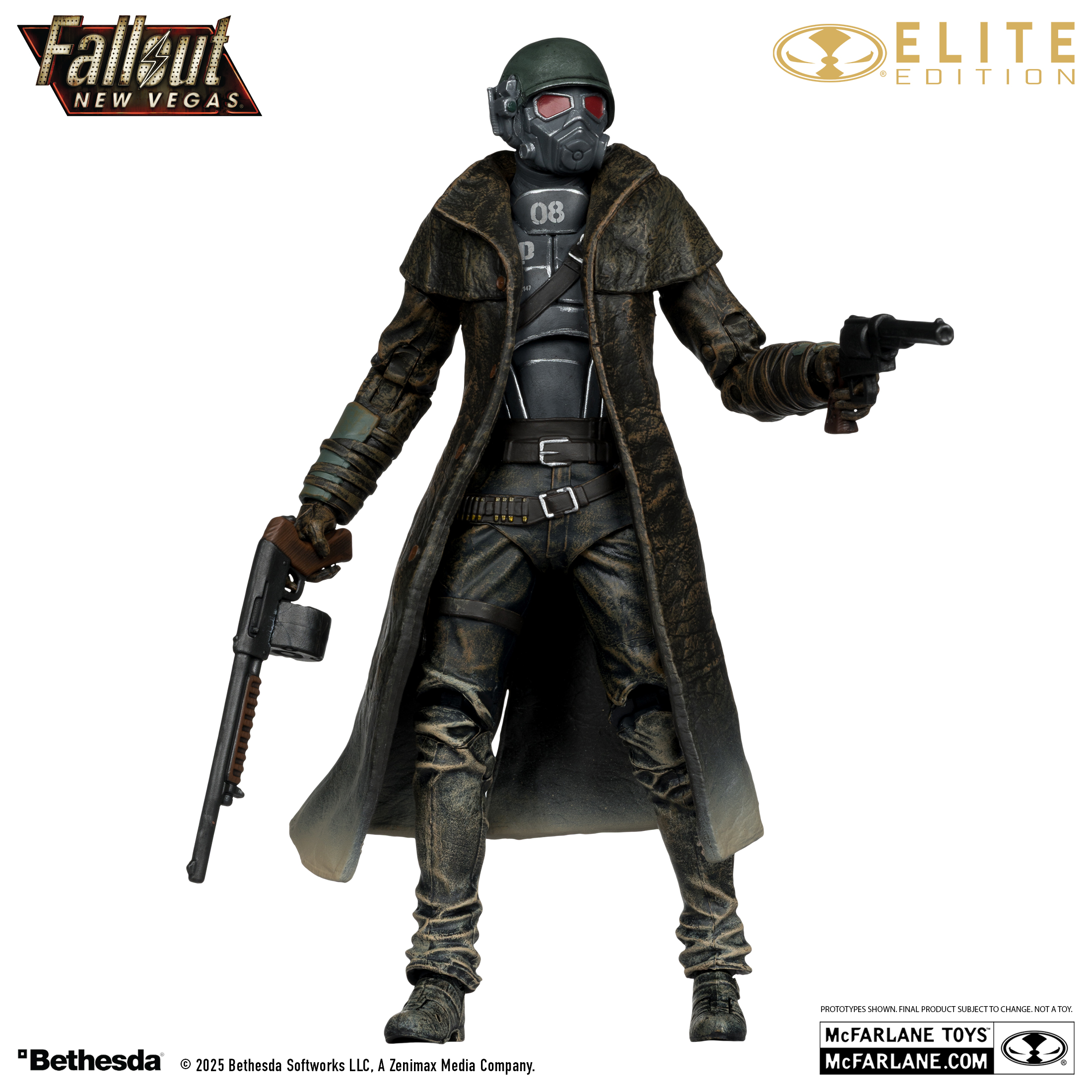 NCR Ranger action figure holding shotgun and revolver