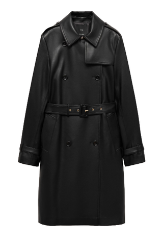 Leather-Effect Trench Coat